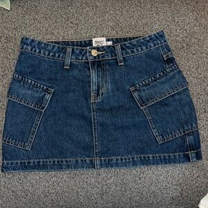 Princess Polly Zakai Cargo Mini Skirt Denim Mid Wash